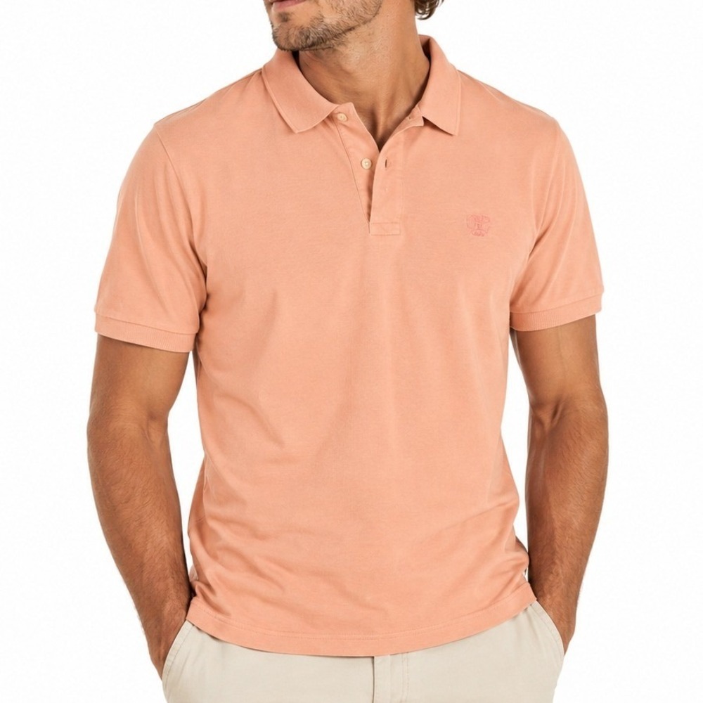 Valentino Jeans Polo Shirt Mens XL Peach Orange Vintage Made In Italy Designer